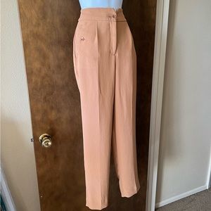 Express Super High Waisted Knotch Front Ankle Pant 6 Long/Tall Tan